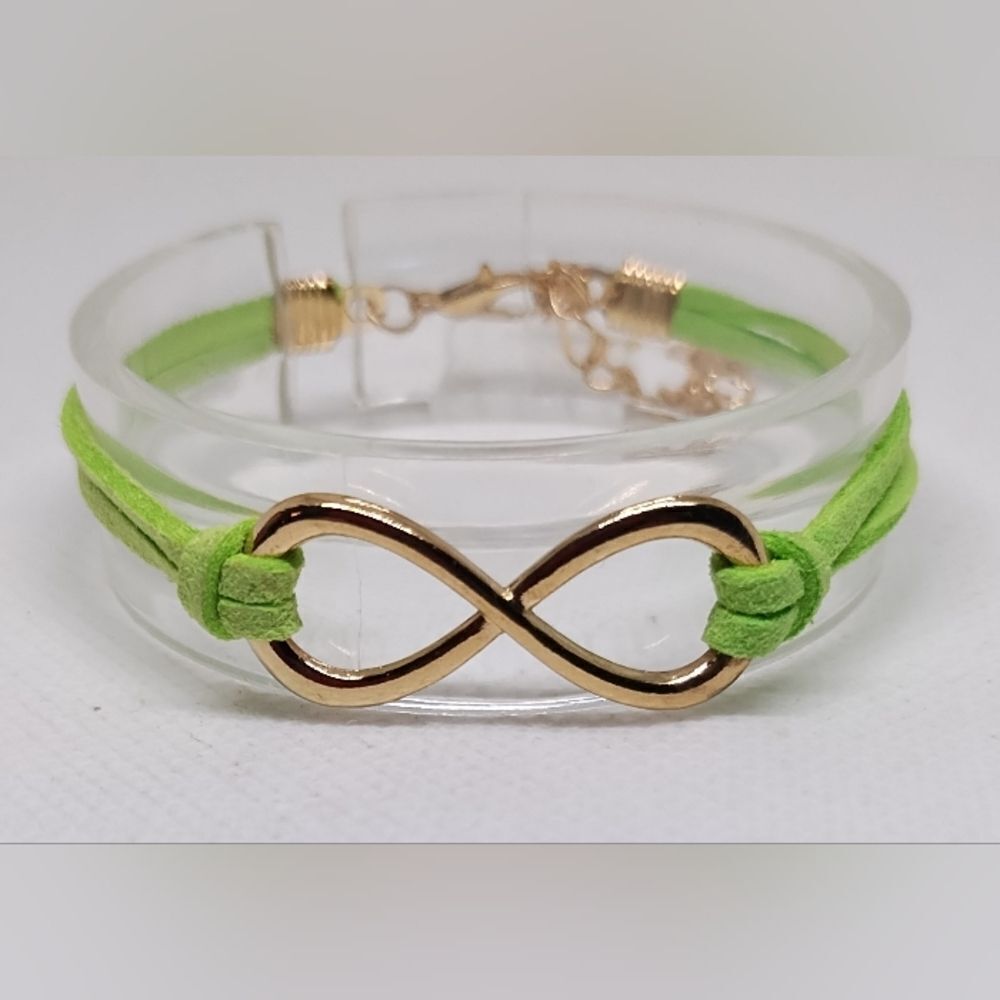 Women's bracelet infinity green new e57